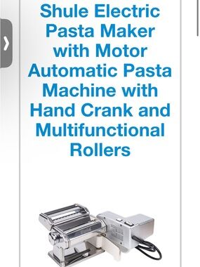 NEW SHULE Stainless Steel Pasta Maker Machine - Electric or Manual